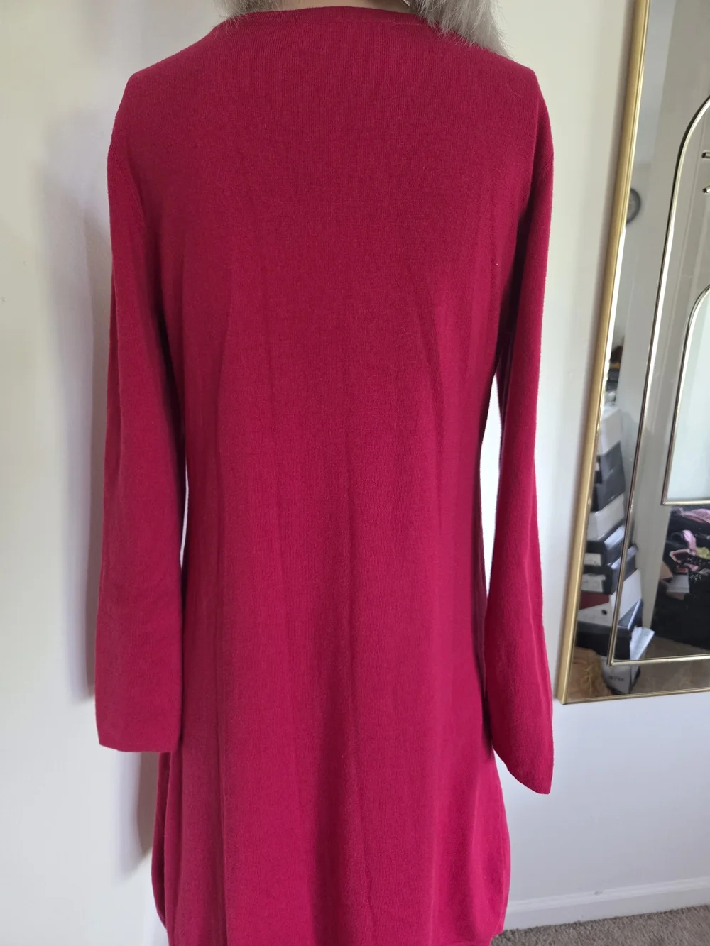 Michael Kors Womens Fuchsia Sweater Dress with MK Logo Key Hole Size Medium